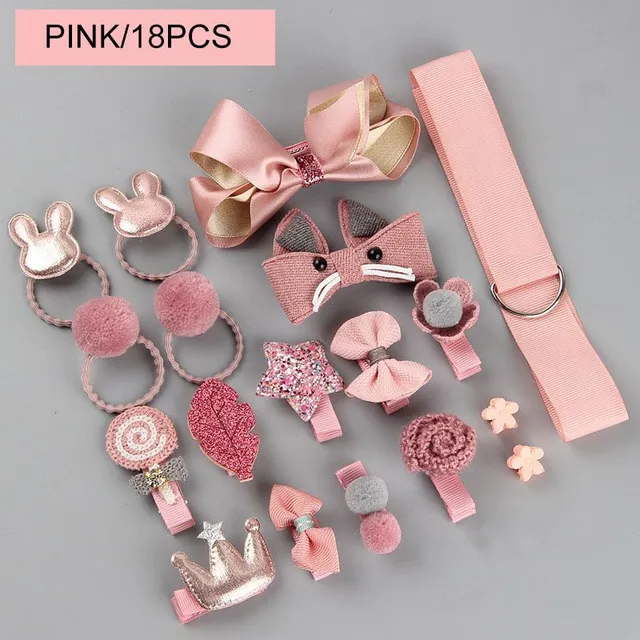 Girl's hair clip set 18 pieces