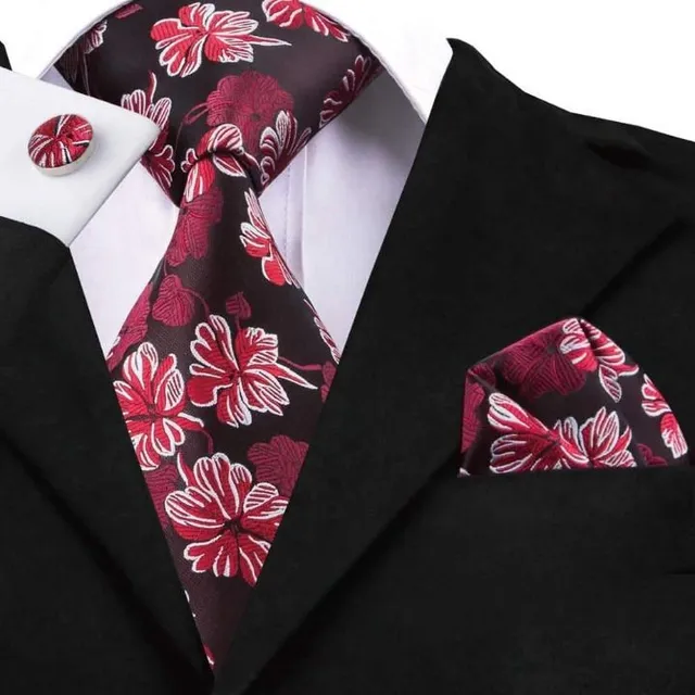 Men's luxury set with pattern | Tie, Handkerchief, Cufflinks