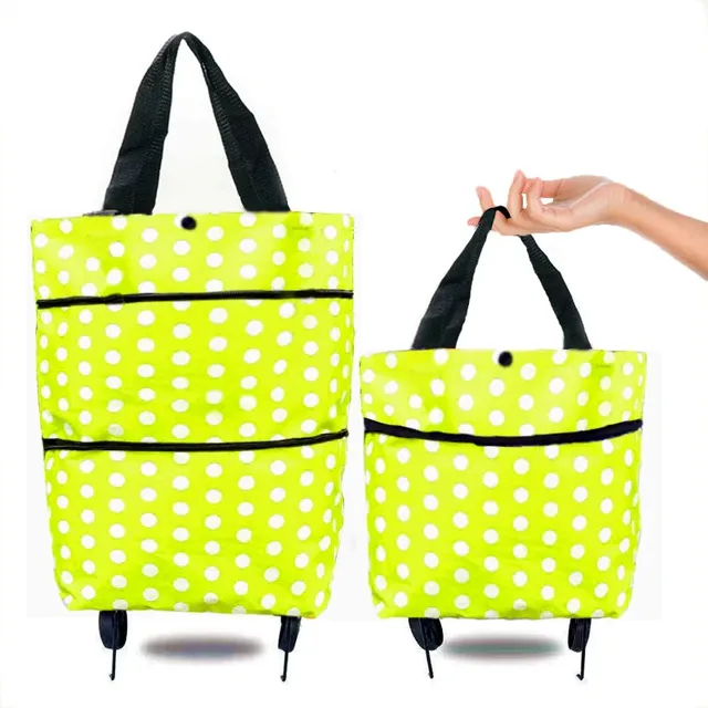 Folding bag on wheels Green Circle