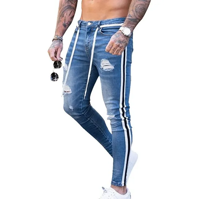 Men's fashion ripped slim jeans Roberto - collection 2022