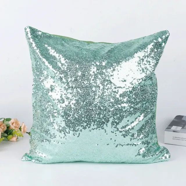 Luxury pillowcase in modern design with sewn sequins - several color variants