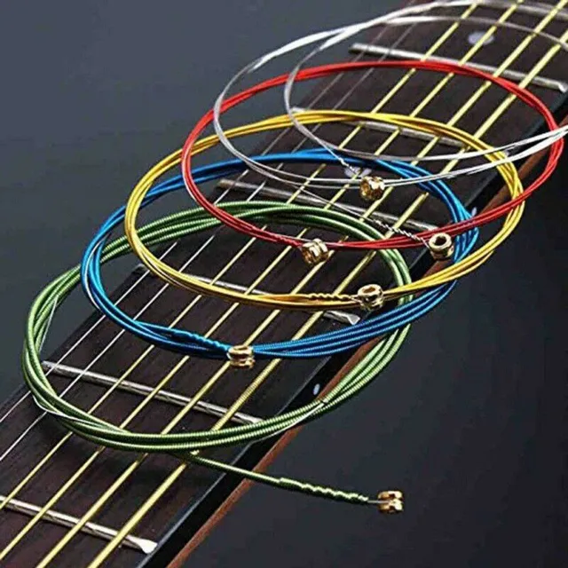 Set of 6 colored guitar strings