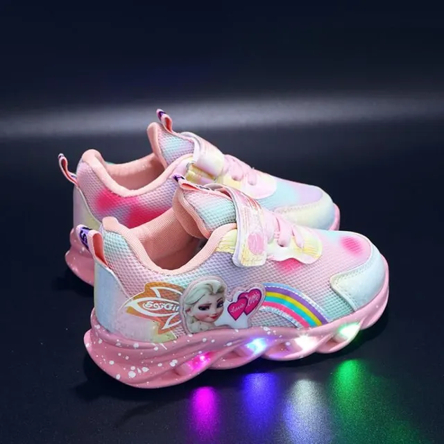 Spring / autumn glowing sneakers for children with Frozen motif