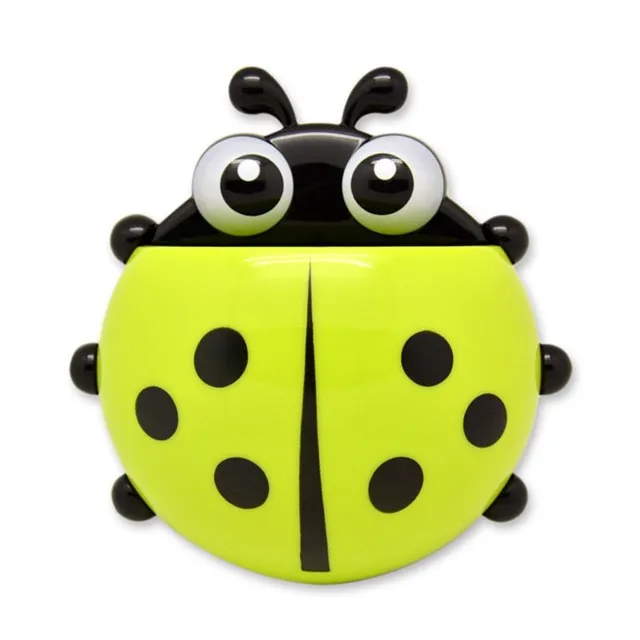 Ladybug-shaped toothbrush holder