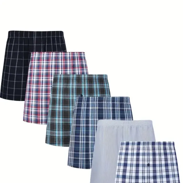 6/10 male woven boxers with elastic tape - Random Color