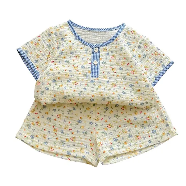 Children's summer cute set of T-shirts and shorts with printing - more variants