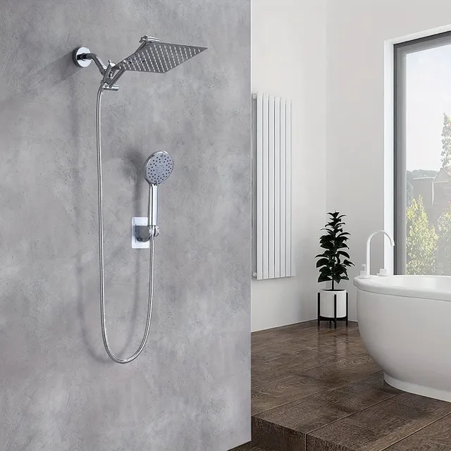 Îmbunătățiți-vă baia cu acest set de duș elegant 10 și 8 din oțel inoxidabil!
