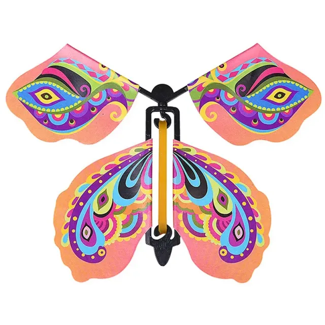 Flying butterfly with rubber drive - set of 5 pieces