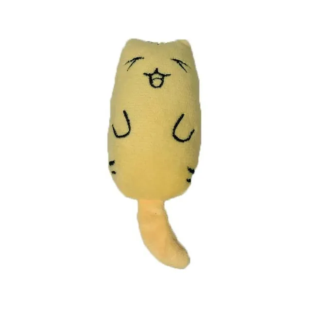 Zabawka dla kota z piszczałką i kocią szantą tail yellow