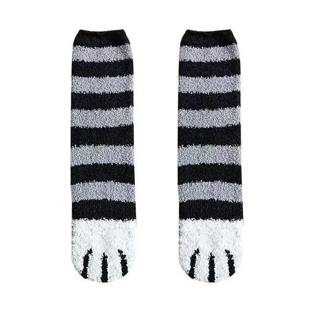 Warm socks in the shape of a paw