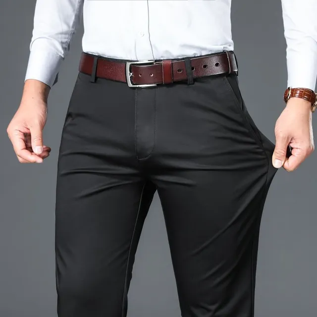 Pantalons formels pour homme avec léger stretch, unis - Classiques et confortables pour chaque occasion