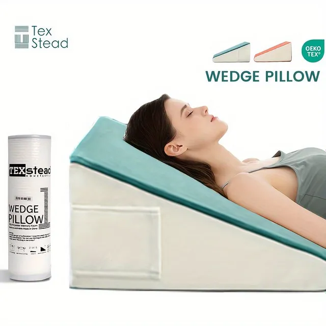 Sleeping wedge 3v1 with breathable air layer and memory foam, suitable for sleep, postoperative care and relief from heartburn.