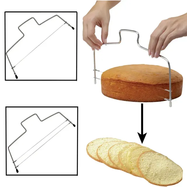 Adjustable stainless wire cake cutter