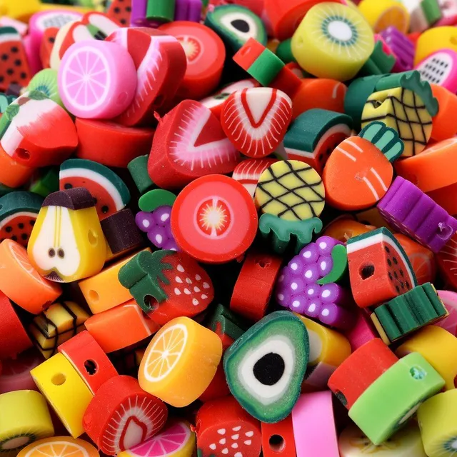 Girls coloured beads for stringing - various motifs - 100 pcs