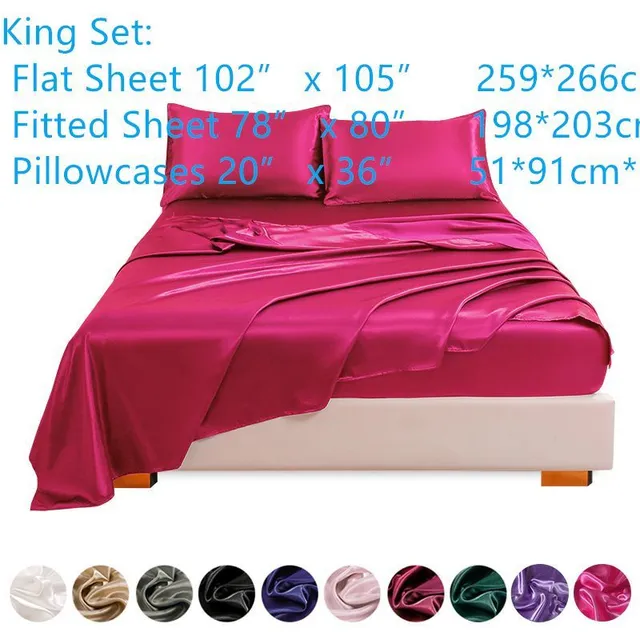 4pc Luxury satin sheets - Silk soft for sleeping for the bedroom and room for guests