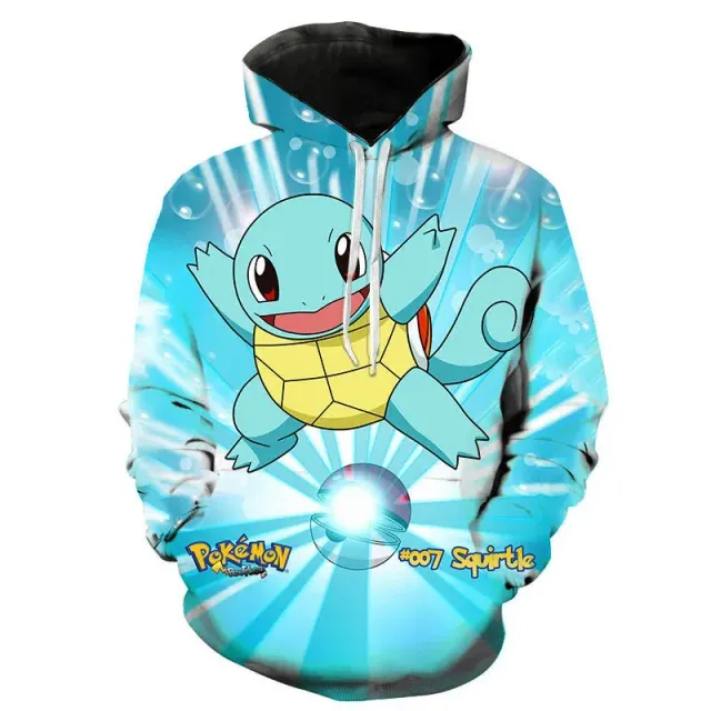 Stylish unisex hoodie with kangaroo and Pokémon Pikachu print