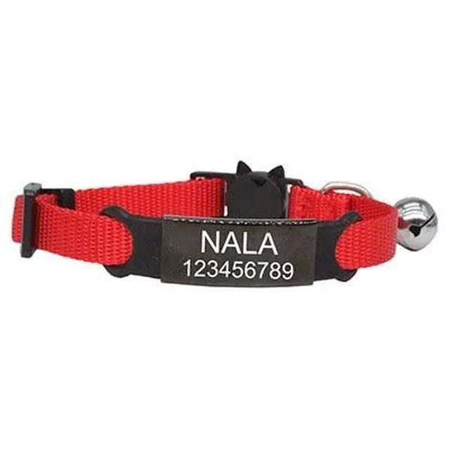 Cat collar with engraving space red-black