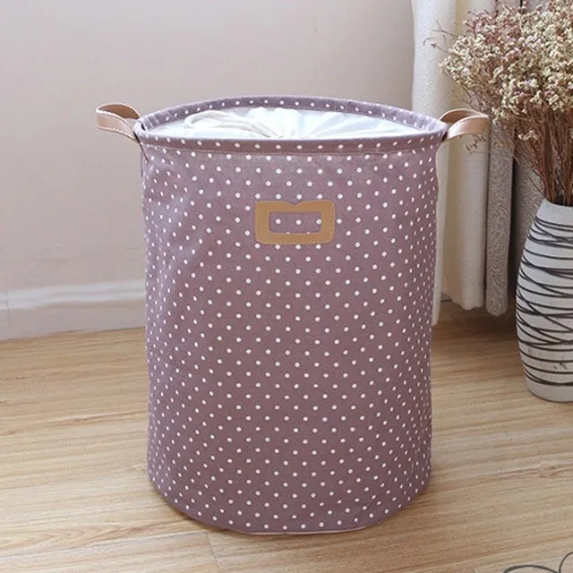 Laundry basket with polka dots