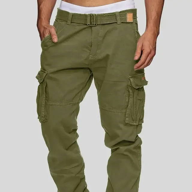 Men's cargo pants made of solid cotton with multiple pockets for every wear, to work and outdoors