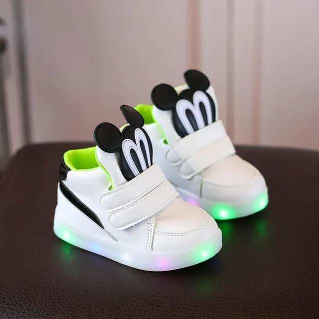 Stylish glowing children's Mickey Mouse shoes