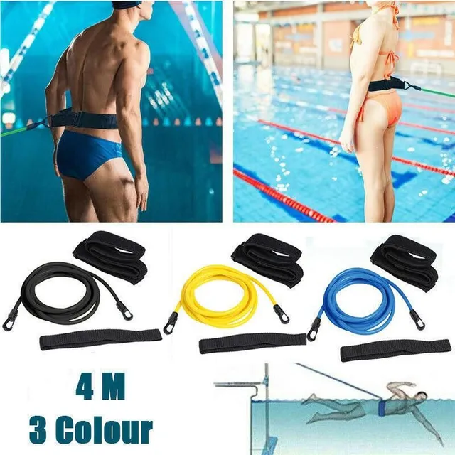 Ceinture d'entraînement de natation Tether 4 Mètres - Entraînement de natation stationnaire, Résistance, Corde élastique