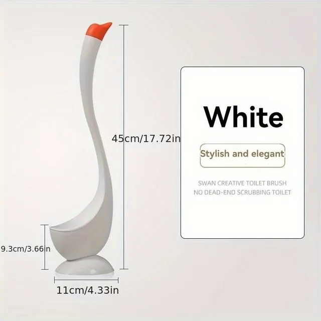 1 piece of swan-shaped toilet brush with long handle - for cleaning toilets and bathrooms