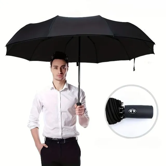 Men's reinforced automatic umbrella with windproof vinyl cover