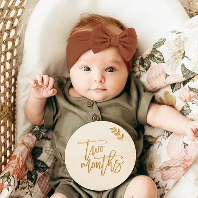 Čelenka z nylonu pro kojence a batolata - pružná čelenka pro holčičky, roztomilá čelenka s mašličkou pro novorozence