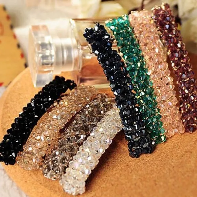 Hair clip decorated with rhinestones - 7 colours