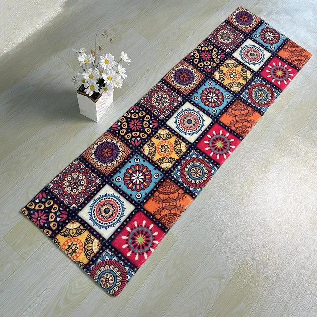 Marokański dywan etno na podłogę | Antypoślizgowa nowoczesna mata kuchenna