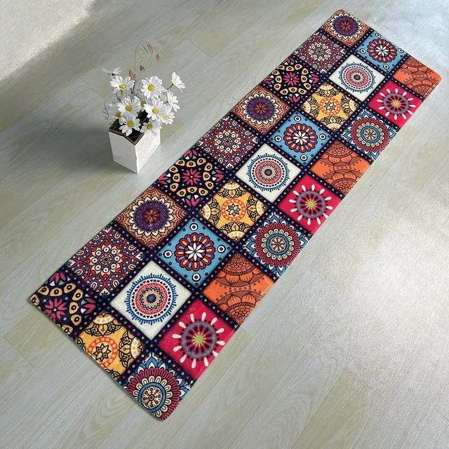 Moroccan ethno carpet for floor | Non-slip modern kitchen mat