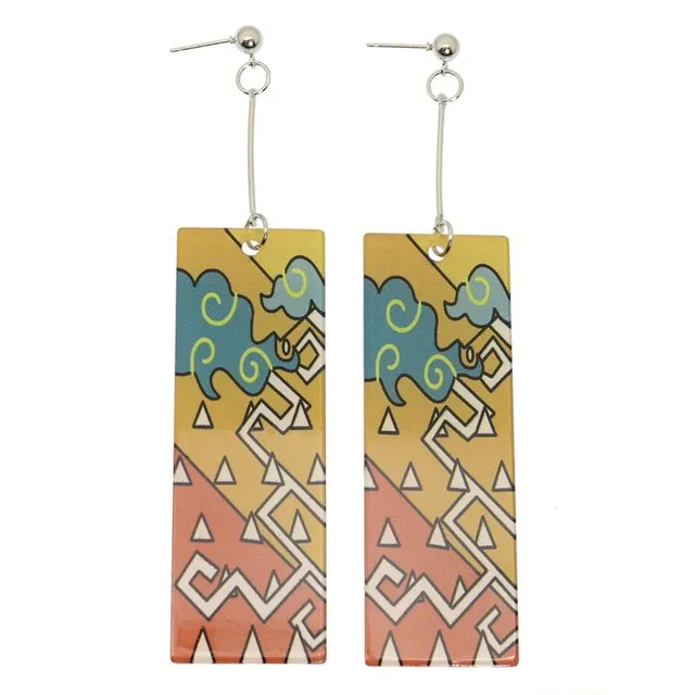 Trendy acrylic earrings - Hanafuda