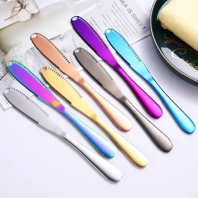 Stainless steel butter knife - quality processing, several color variants