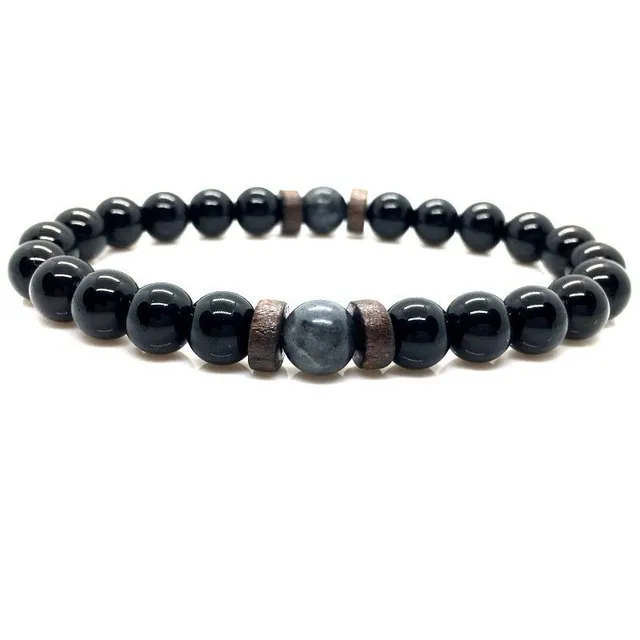 Men's fashion bracelet made of lava stones Allen 9