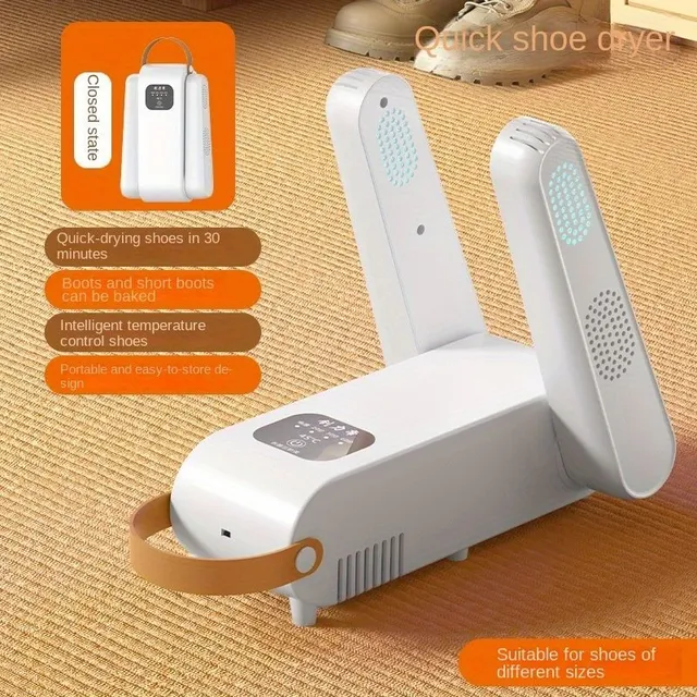 Smart shoe dryer with constant temperature, timer, dehumidification and deodorant