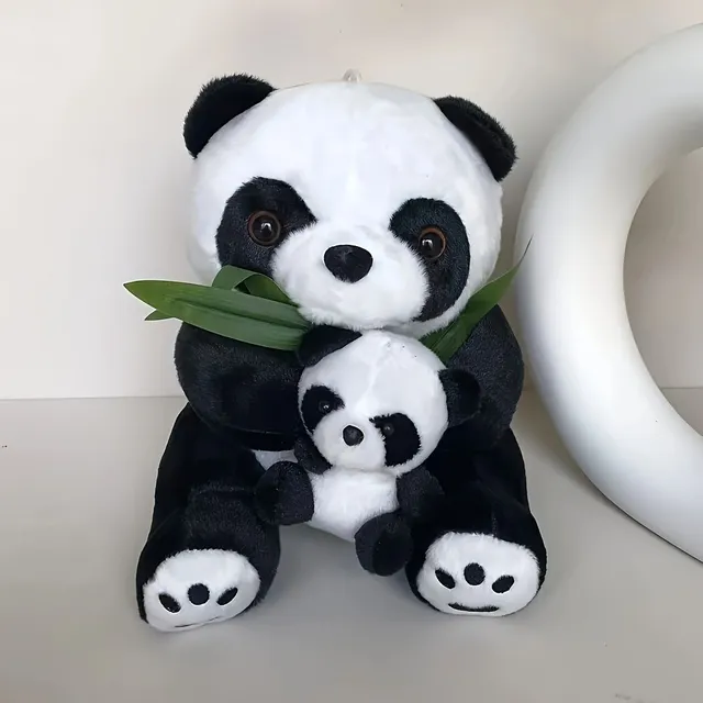 Pandas en peluche en bambou et bébés pandas - animaux de compagnie et coussins