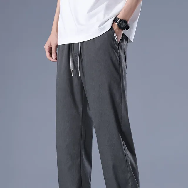 Pantaloni lunghi con coulisse da uomo leggeri e sottili con tasche