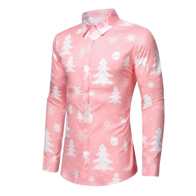 Men's Christmas shirt Chris m pink