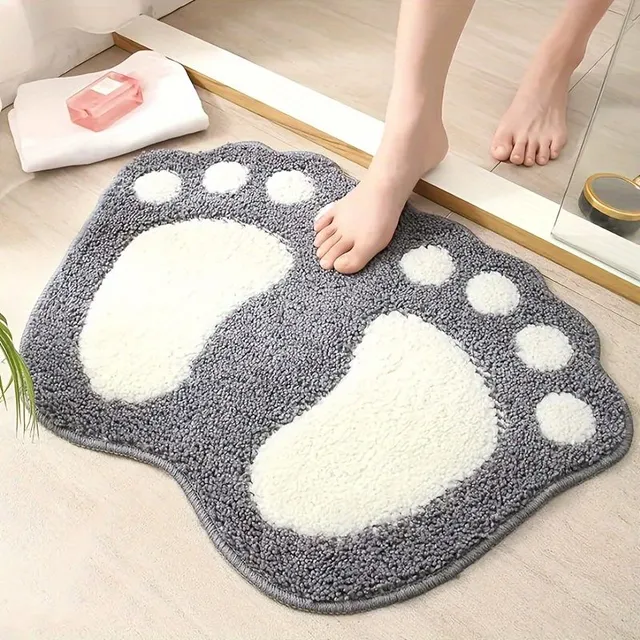 Super-absorption bathroom mat with anti-slip treatment