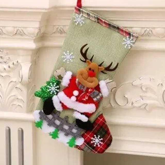 1 pc świąteczne zapasy z drukiem Snowman, Santa Claus, Elka