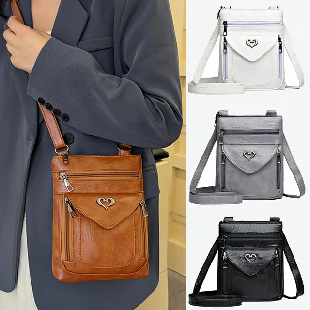 Vielseitige Crossbody Messenger Tasche mit mehreren Fächern - Telefon- und Münzablagen