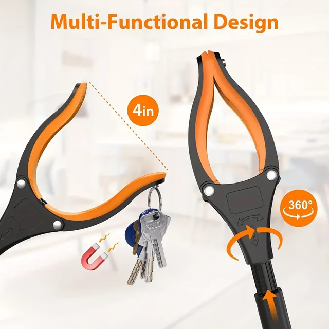 1pc Garbage grab and grip tool with 360° swivelling head, light and durable for seniors
