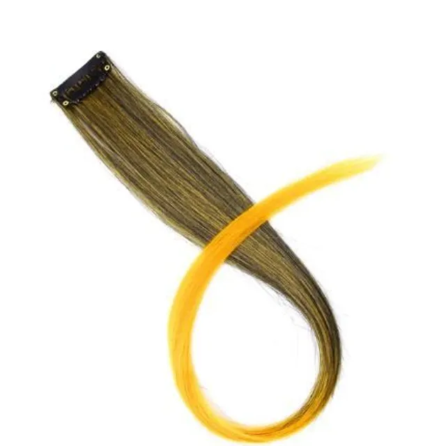 Strand of synthetic hair on clip - various colours