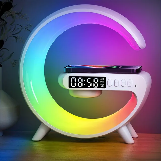 Mini Multifunction Wireless Charging Washer Stand Speaker TF RGB Nightlight Quick Charging Station For IPhone14 13 12 Samsung Xiaomi