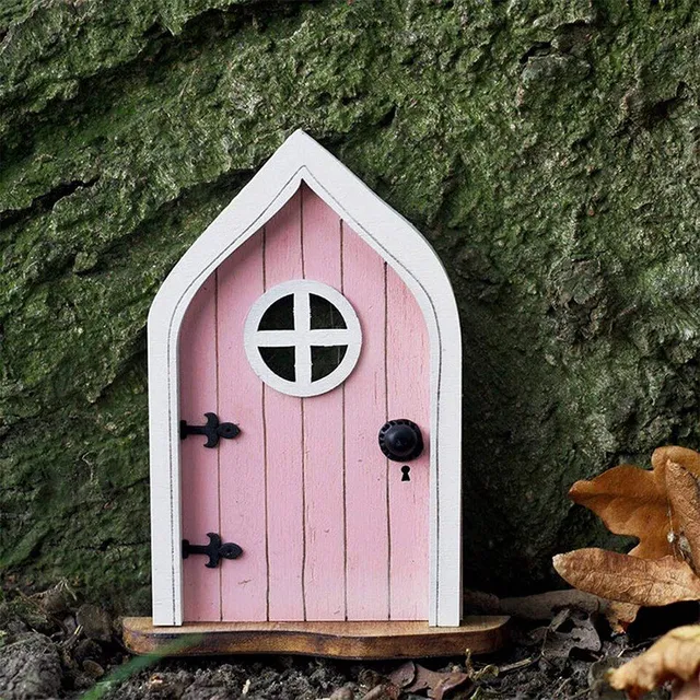 Miniature door for elves garden decoration