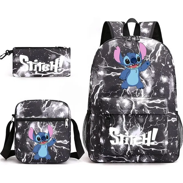 Stitch school kit set - Backpack and pencil case + shoulder bag