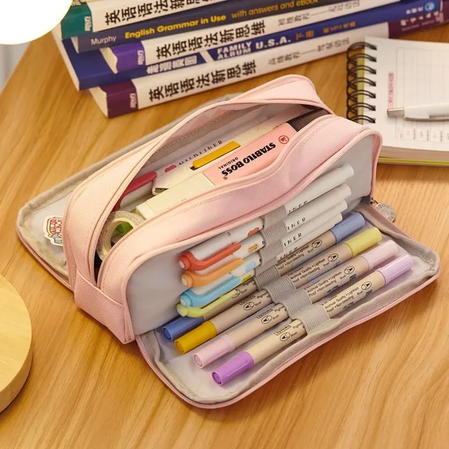 School one-colour large capacity stationery case