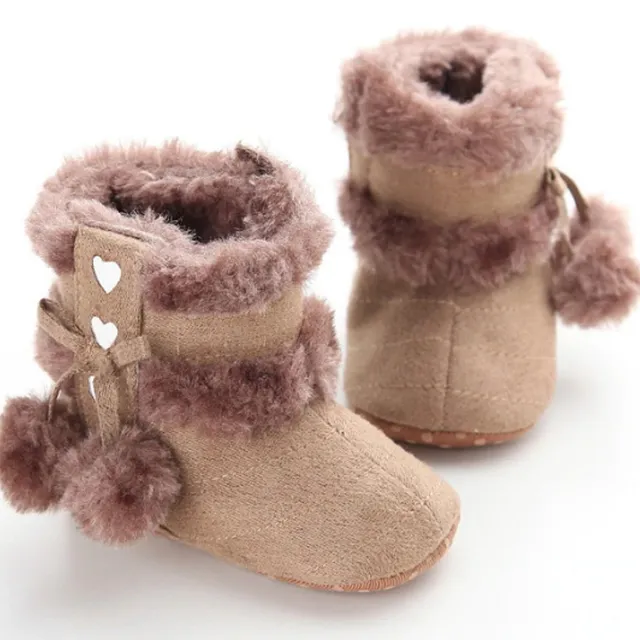 Girls winter boots with pompoms