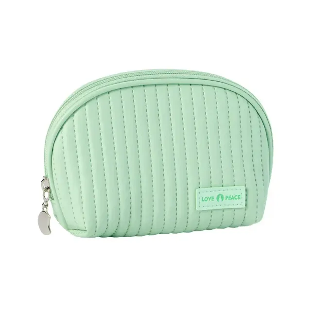 Preferable women's cosmetic bag made of PU leather on roads with waterproof treatment