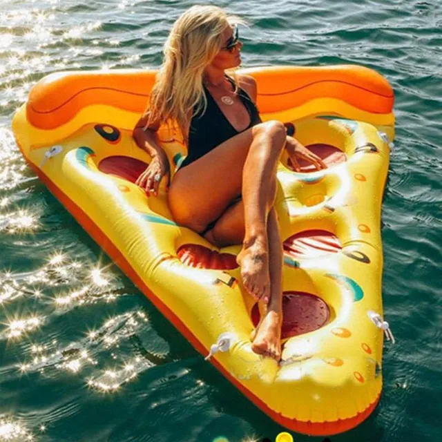 Modern stylish inflatable couch with trendy funny motif of various foods Chloe